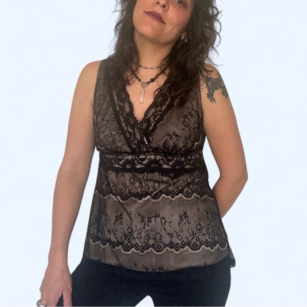y2k black lace top